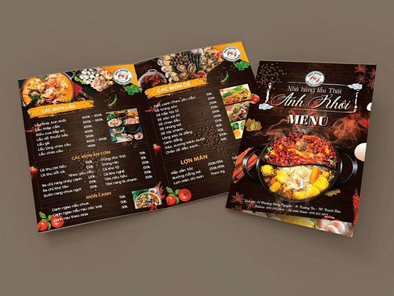 In thực đơn - In Menu