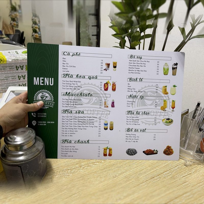 In thực đơn - In Menu